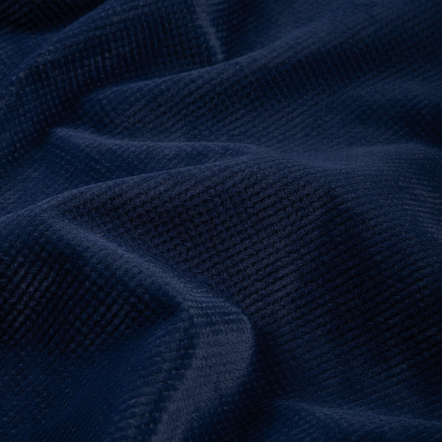 Royal Navy Blue Colour Textued Velvet Flock Easy Clean Sofa, Chair and Curtain Fabric