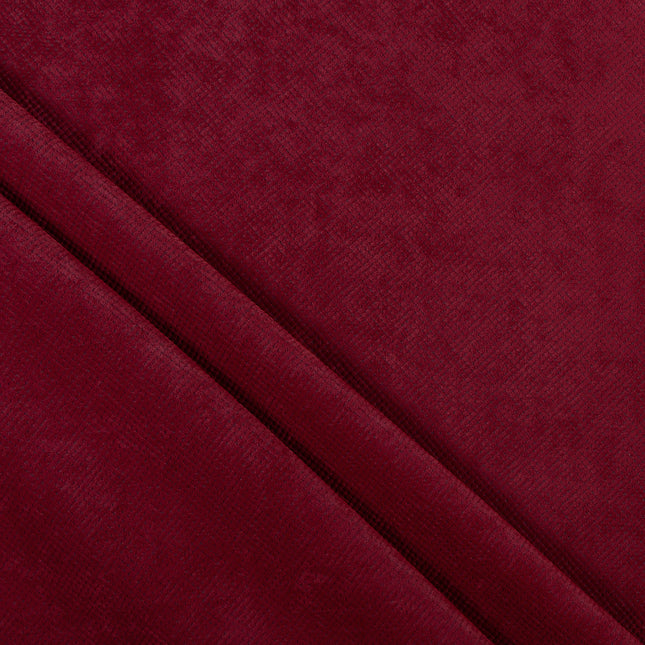 Dark Maroon Colour Textued Velvet Flock Easy Clean Sofa, Chair and Curtain Fabric