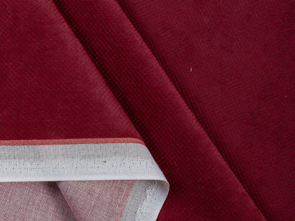 Dark Maroon Colour Textued Velvet Flock Easy Clean Sofa, Chair and Curtain Fabric