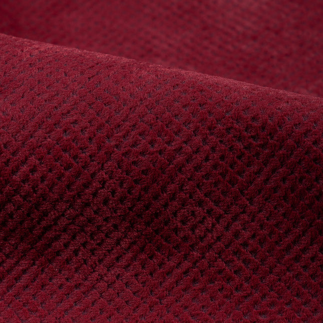 Dark Maroon Colour Textued Velvet Flock Easy Clean Sofa, Chair and Curtain Fabric