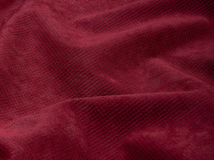 Dark Maroon Colour Textued Velvet Flock Easy Clean Sofa, Chair and Curtain Fabric