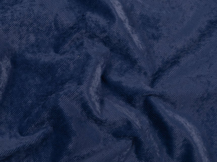 Prussian Blue Colour Textured Velvet Flock Easy Clean Sofa, Chair and Curtain Fabric