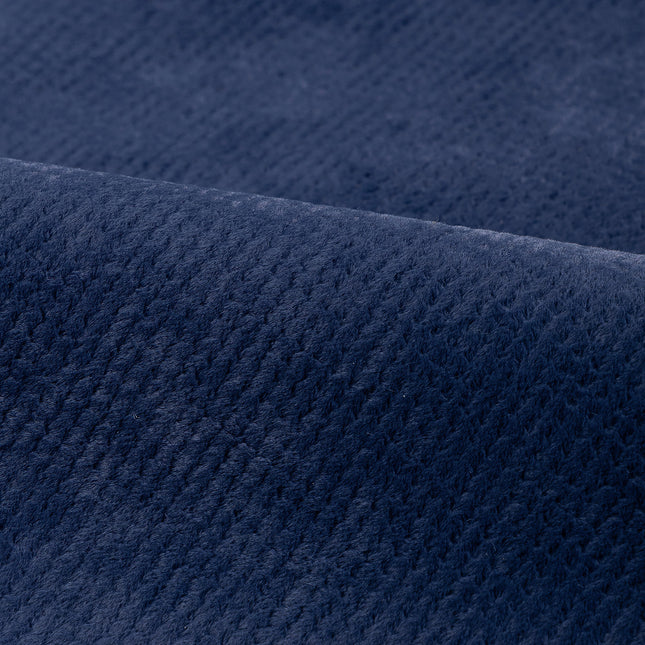 Prussian Blue Colour Textured Velvet Flock Easy Clean Sofa, Chair and Curtain Fabric