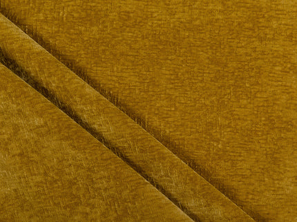 Dark Yellow Colour Textured Velvet Flock Easy Clean Sofa, Chair and Curtain Fabric