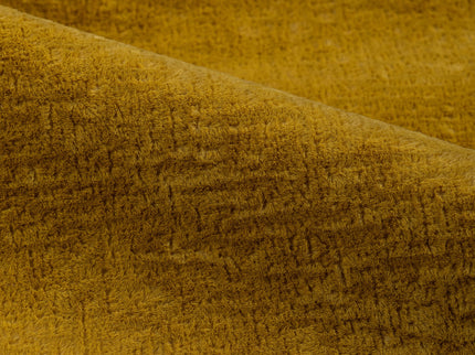 Dark Yellow Colour Textured Velvet Flock Easy Clean Sofa, Chair and Curtain Fabric