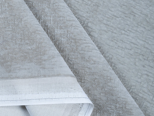 Light Grey Beige Colour Textured Velvet Flock Easy Clean Sofa, Chair and Curtain Fabric