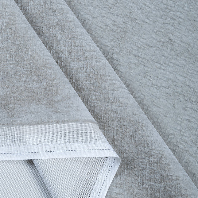 Light Grey Beige Colour Textured Velvet Flock Readymade Curtain