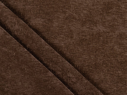 Mocha Brown Colour Textured Velvet Flock Easy Clean Sofa, Chair and Curtain Fabric