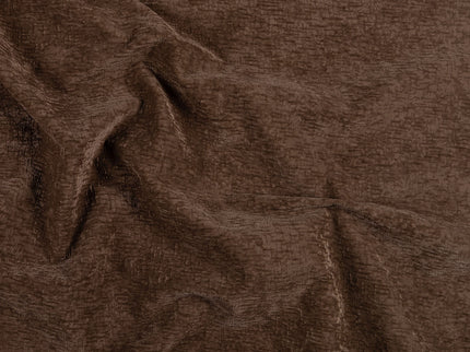 Mocha Brown Colour Textured Velvet Flock Easy Clean Sofa, Chair and Curtain Fabric