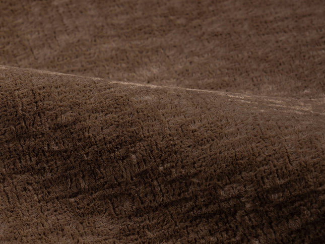Mocha Brown Colour Textured Velvet Flock Easy Clean Sofa, Chair and Curtain Fabric