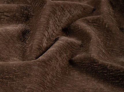 Mocha Brown Colour Textured Velvet Flock Easy Clean Sofa, Chair and Curtain Fabric