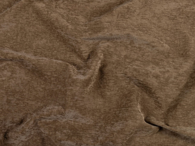 Brown Colour Textured Velvet Flock Easy Clean Sofa, Chair and Curtain Fabric