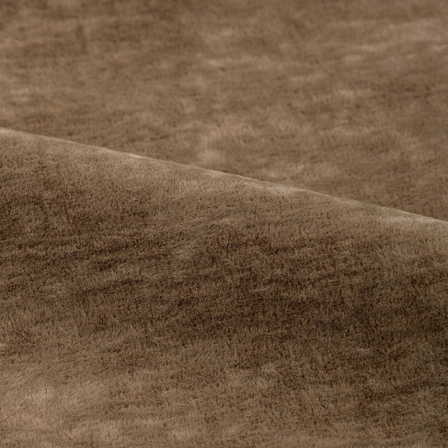 Brown Colour Textured Velvet Flock Easy Clean Sofa, Chair and Curtain Fabric