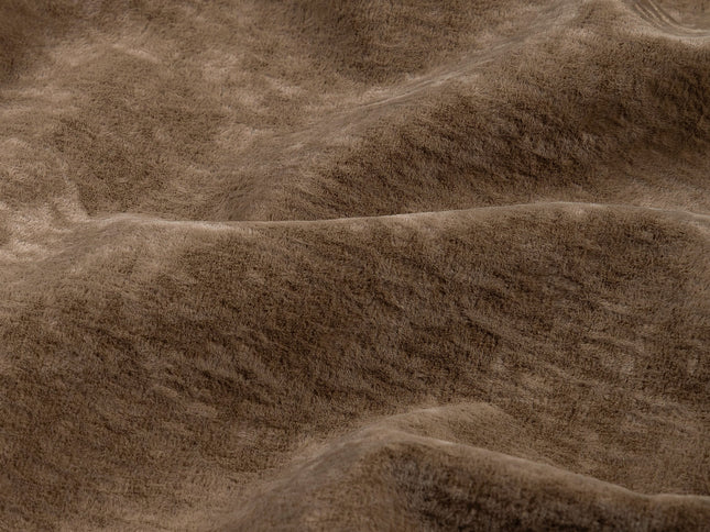 Brown Colour Textured Velvet Flock Easy Clean Sofa, Chair and Curtain Fabric