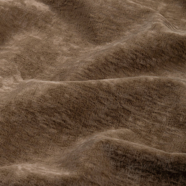 Brown Colour Textured Velvet Flock Easy Clean Sofa, Chair and Curtain Fabric