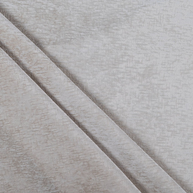 Light Cream Colour Textured Velvet Flock Easy Clean Sofa, Chair and Curtain Fabric