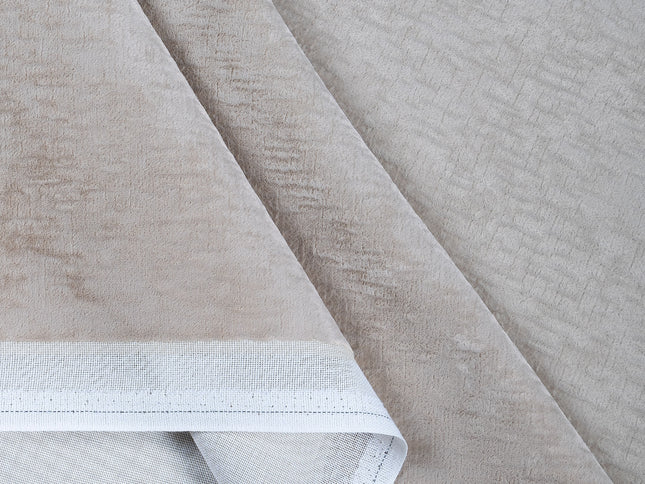 Light Cream Colour Textured Velvet Flock Easy Clean Sofa, Chair and Curtain Fabric