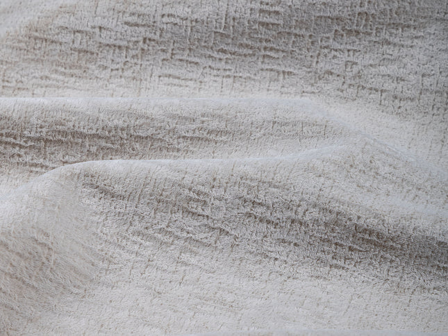 Light Cream Colour Textured Velvet Flock Easy Clean Sofa, Chair and Curtain Fabric