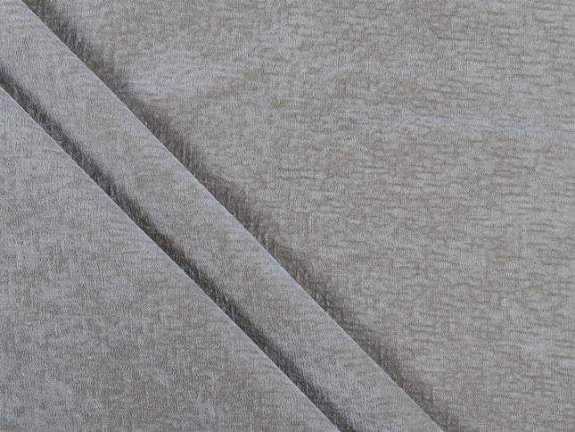 Light Beige Taupe Colour Textured Velvet Flock Easy Clean Sofa, Chair and Curtain Fabric