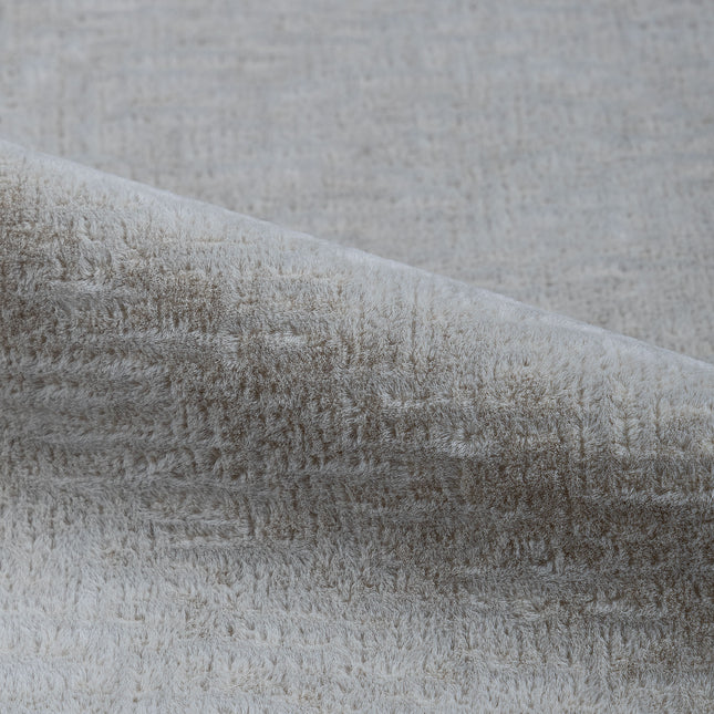 Light Beige Taupe Colour Textured Velvet Flock Easy Clean Sofa, Chair and Curtain Fabric