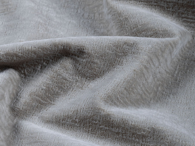 Light Beige Taupe Colour Textured Velvet Flock Easy Clean Sofa, Chair and Curtain Fabric