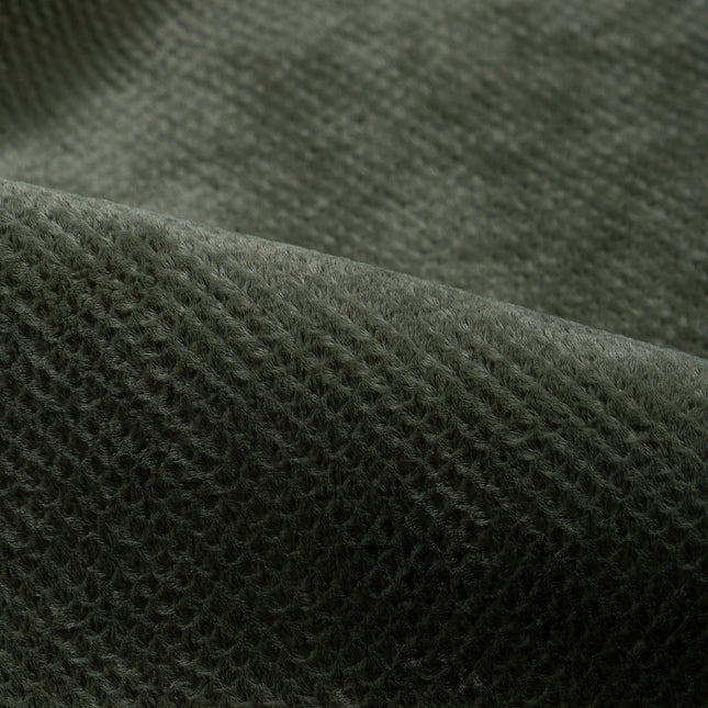 Olive Green Colour Textured Velvet Flock Easy Clean Sofa, Chair and Curtain Fabric