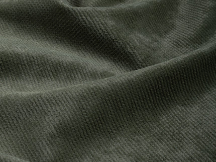 Olive Green Colour Textured Velvet Flock Easy Clean Sofa, Chair and Curtain Fabric