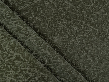 Olive Green Colour Textured Velvet Flock Easy Clean Sofa, Chair and Curtain Fabric