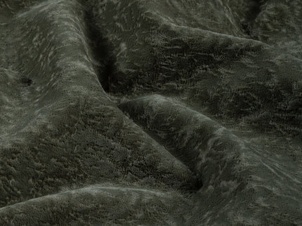 Olive Green Colour Textured Velvet Flock Easy Clean Sofa, Chair and Curtain Fabric