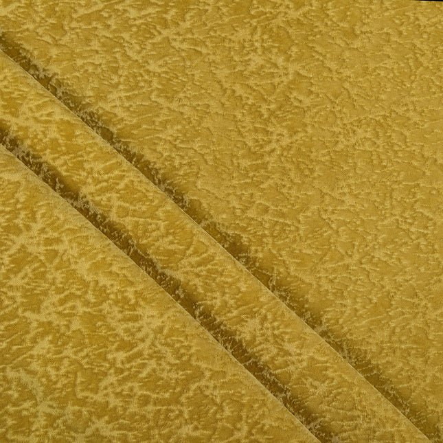 Dark Lime Green Colour Textured Velvet Flock Readymade Curtain