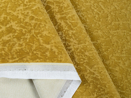Dark Lime Green Colour Textured Velvet Flock Readymade Curtain