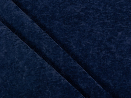 Dark Navy Blue Colour Textured Velvet Flock Readymade Curtain