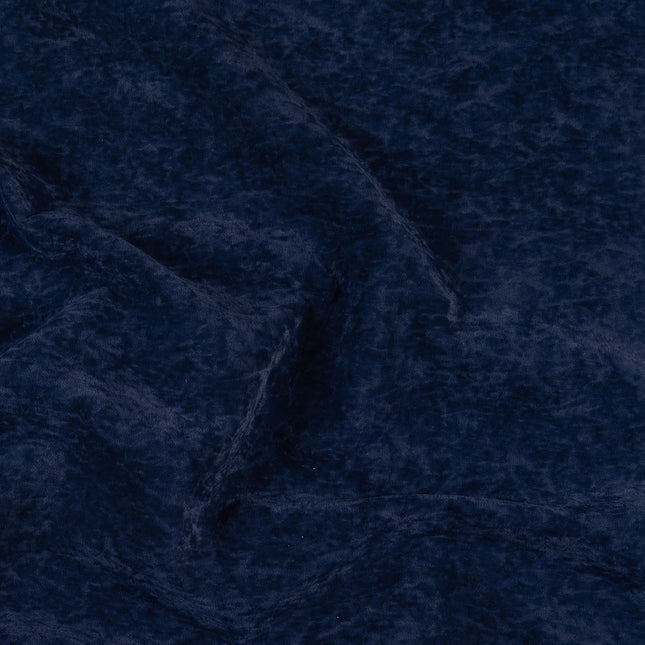 Dark Navy Blue Colour Textured Velvet Flock Easy Clean Sofa, Chair and Curtain Fabric