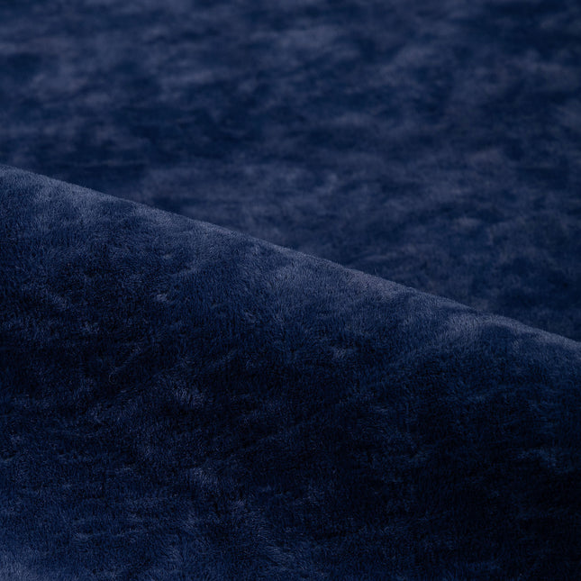 Dark Navy Blue Colour Textured Velvet Flock Easy Clean Sofa, Chair and Curtain Fabric