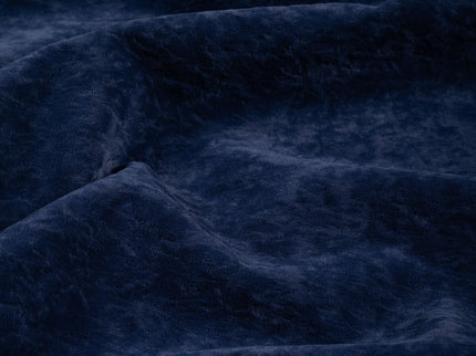 Dark Navy Blue Colour Textured Velvet Flock Easy Clean Sofa, Chair and Curtain Fabric