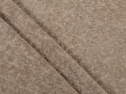 Medium Brown Colour Textured Velvet Flock Easy Clean Sofa, Chair and Curtain Fabric