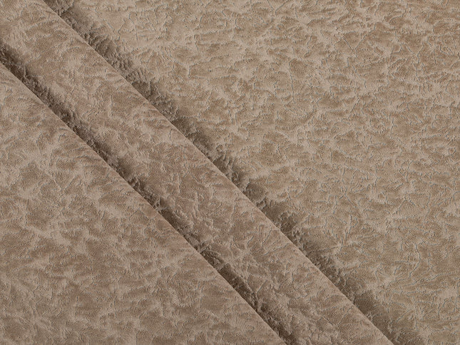 Medium Brown Colour Textured Velvet Flock Easy Clean Sofa, Chair and Curtain Fabric