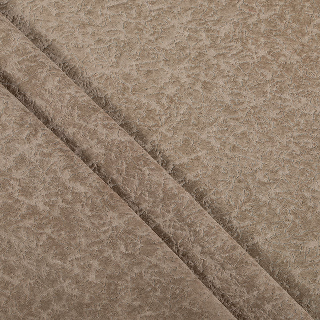 Cedar Brown Colour Textured Velvet Flock Readymade Curtain