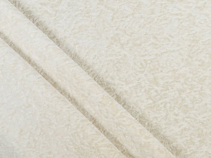 Light cream Colour Textured Velvet Flock Easy Clean Sofa, Chair and Curtain Fabric