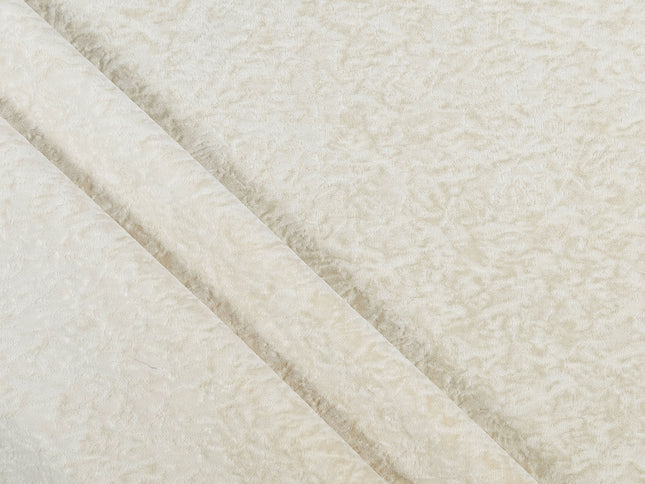 Light cream Colour Textured Velvet Flock Easy Clean Sofa, Chair and Curtain Fabric