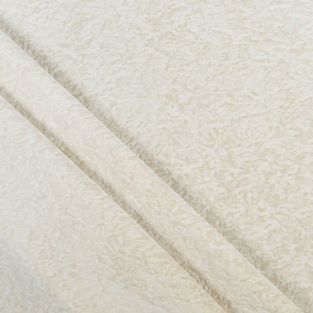 Light cream Colour Textured Velvet Flock Readymade Curtain