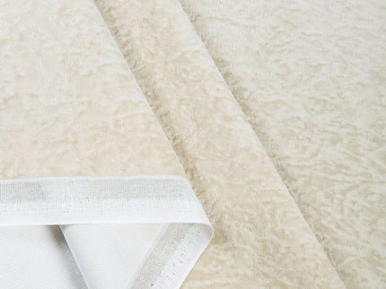 Light cream Colour Textured Velvet Flock Readymade Curtain