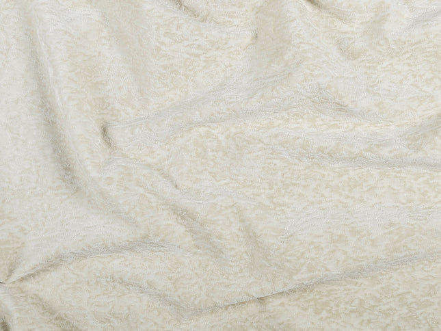 Light cream Colour Textured Velvet Flock Easy Clean Sofa, Chair and Curtain Fabric