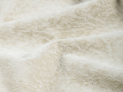 Light cream Colour Textured Velvet Flock Easy Clean Sofa, Chair and Curtain Fabric