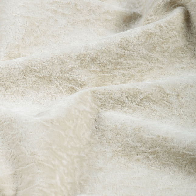 Light cream Colour Textured Velvet Flock Easy Clean Sofa, Chair and Curtain Fabric