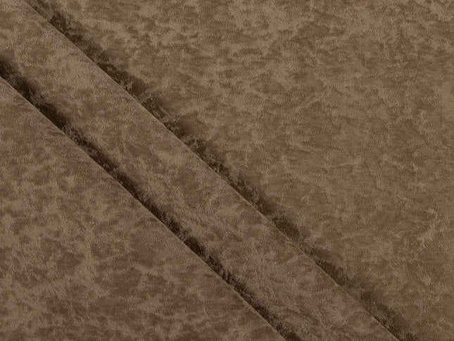Cedar Brown Colour Textured Velvet Flock Easy Clean Sofa, Chair and Curtain Fabric