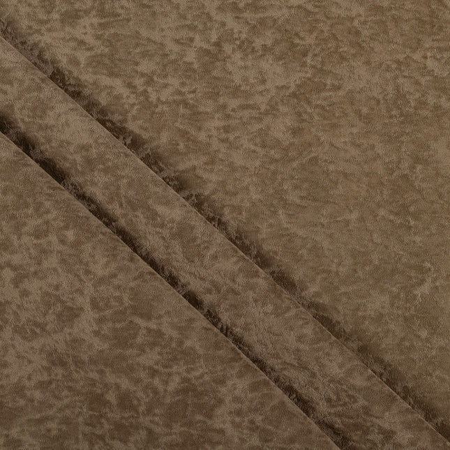 Cedar Brown Colour Textured Velvet Flock Readymade Curtain