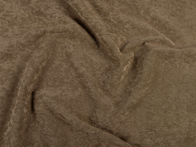 Cedar Brown Colour Textured Velvet Flock Easy Clean Sofa, Chair and Curtain Fabric