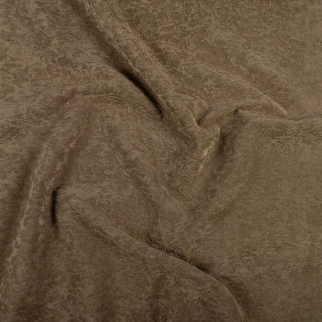 Cedar Brown Colour Textured Velvet Flock Easy Clean Sofa, Chair and Curtain Fabric