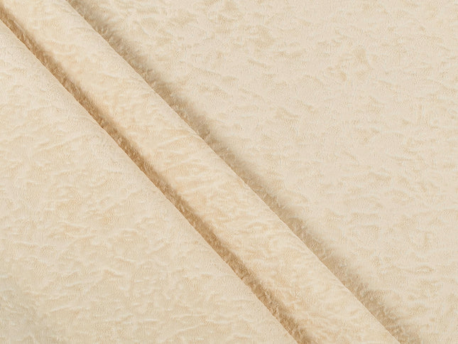 Light Camel Yellow Colour Textured Velvet Flock Easy Clean Sofa, Chair and Curtain Fabric